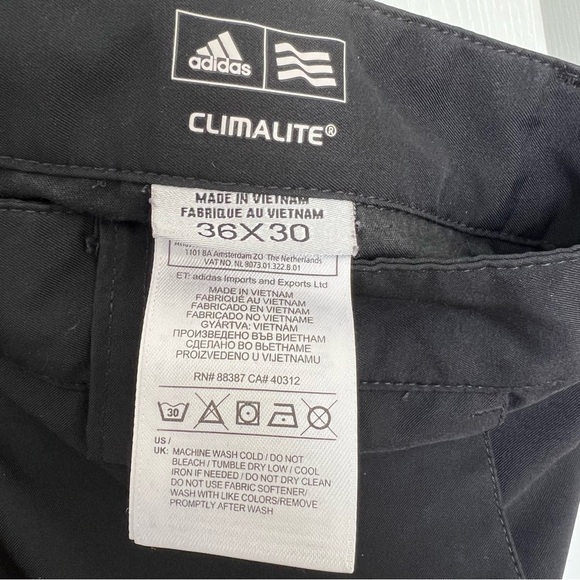 Adidas Climalite Men's Golf Pants Stretch Waist Lightweight Black Size 36x30 - Picture 4 of 10